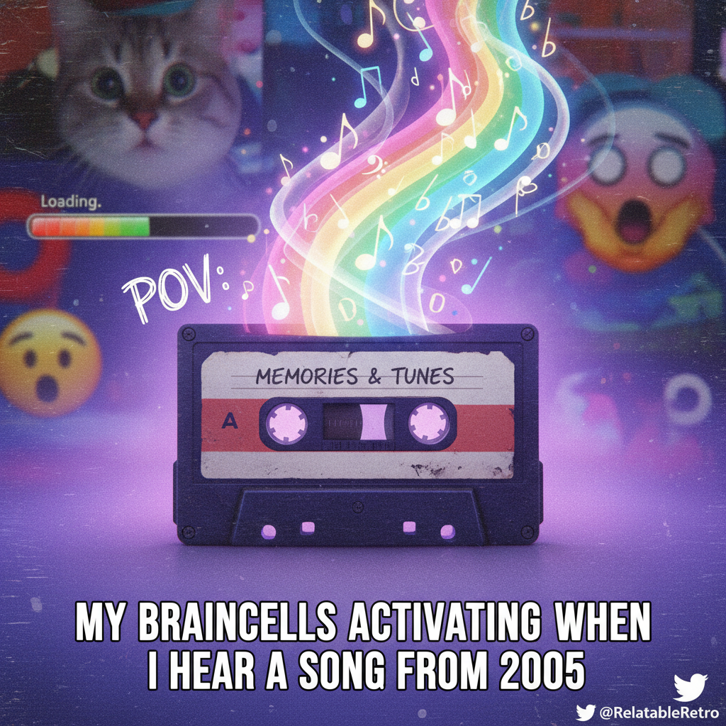 Hearing that one song from childhood hits different now. Instant time travel.