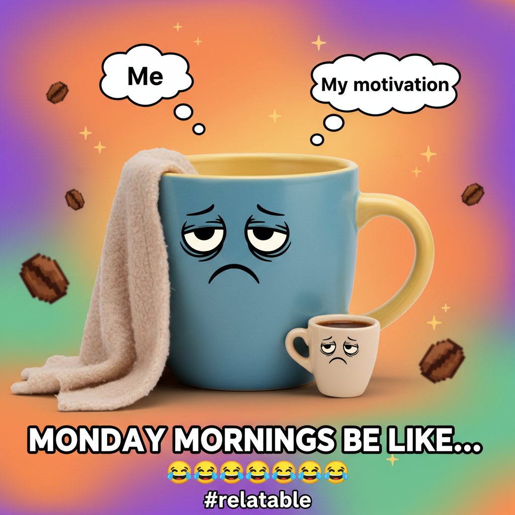 Monday morning: My coffee needs a coffee. And maybe a nap.