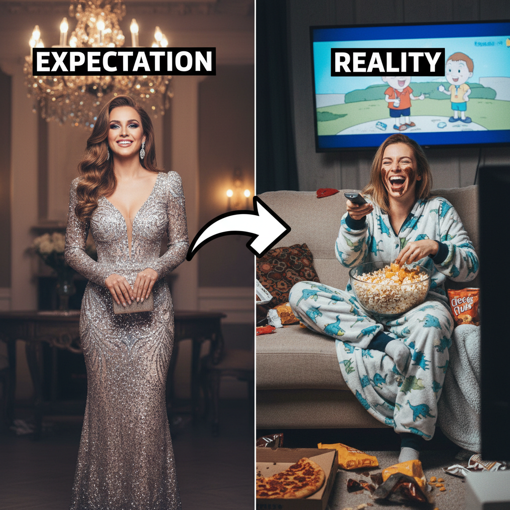 My Friday night plans: 'Go out!' Reality: 'PJs and snacks.' Nailed it. #FridayVibes