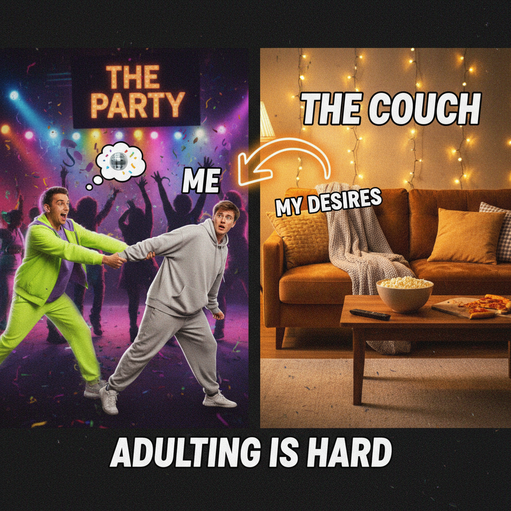 Extrovert: 'Let's go!' Introvert: 'My couch has snacks.' #Mood