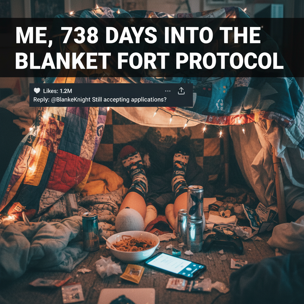 Seasonal depression hitting different this year. My blanket fort is now a permanent residence.