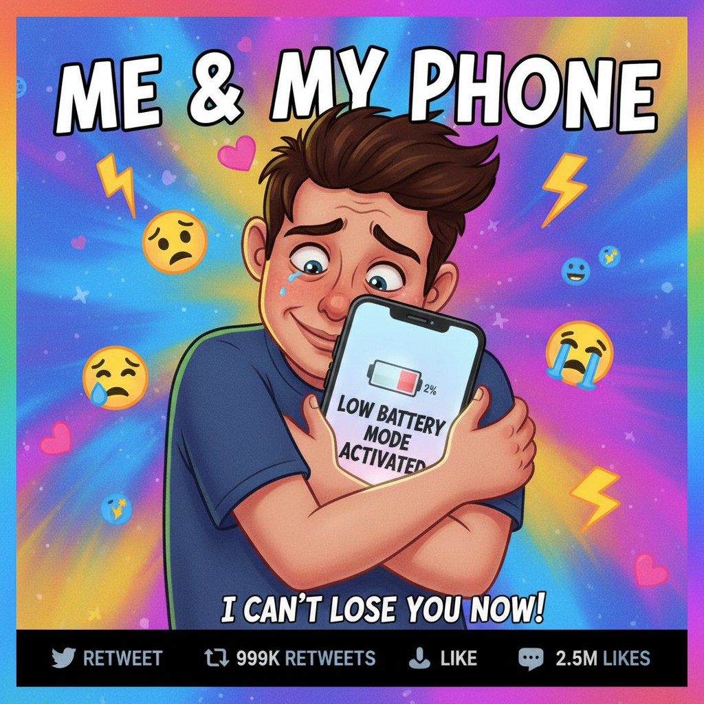 My phone battery percentage is my emotional support animal.