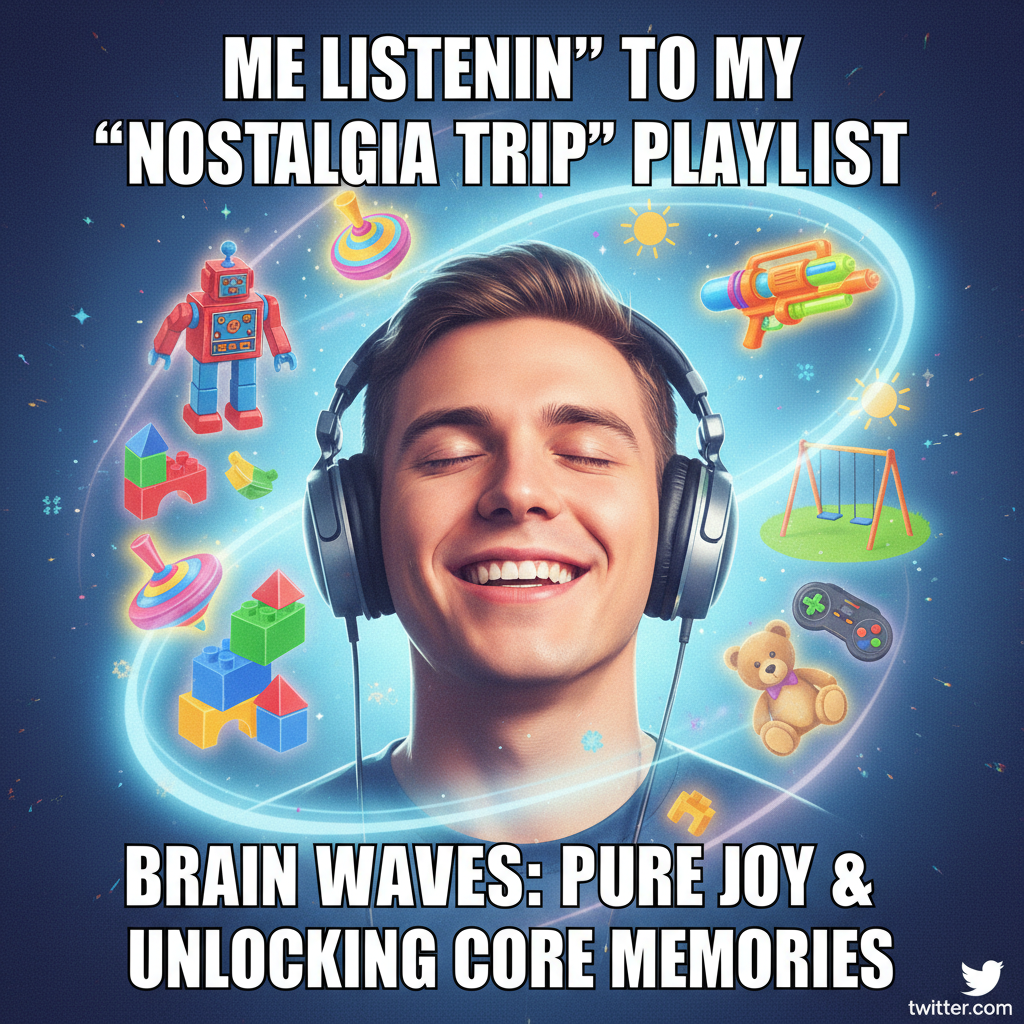 Hearing that one song from childhood and suddenly I'm 8 again, no responsibilities.