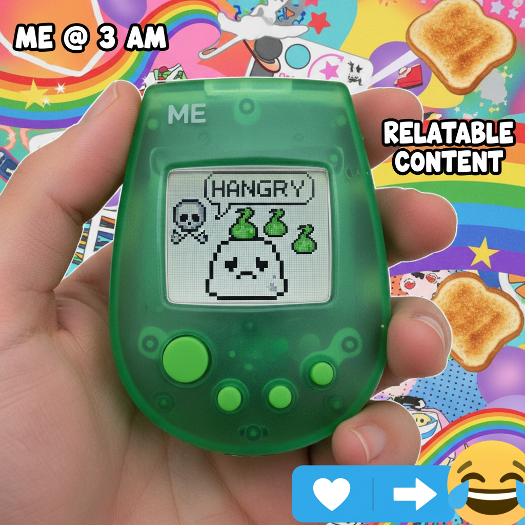 Found my old Tamagotchi. The sheer panic of forgetting to feed it is back.