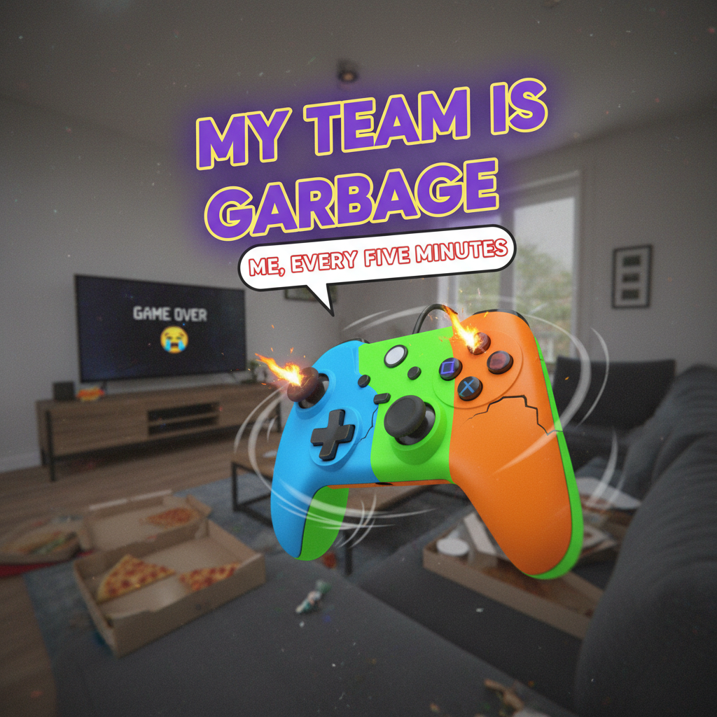 Lost to a level 1 bot. My controller is now in orbit. #GamingRage