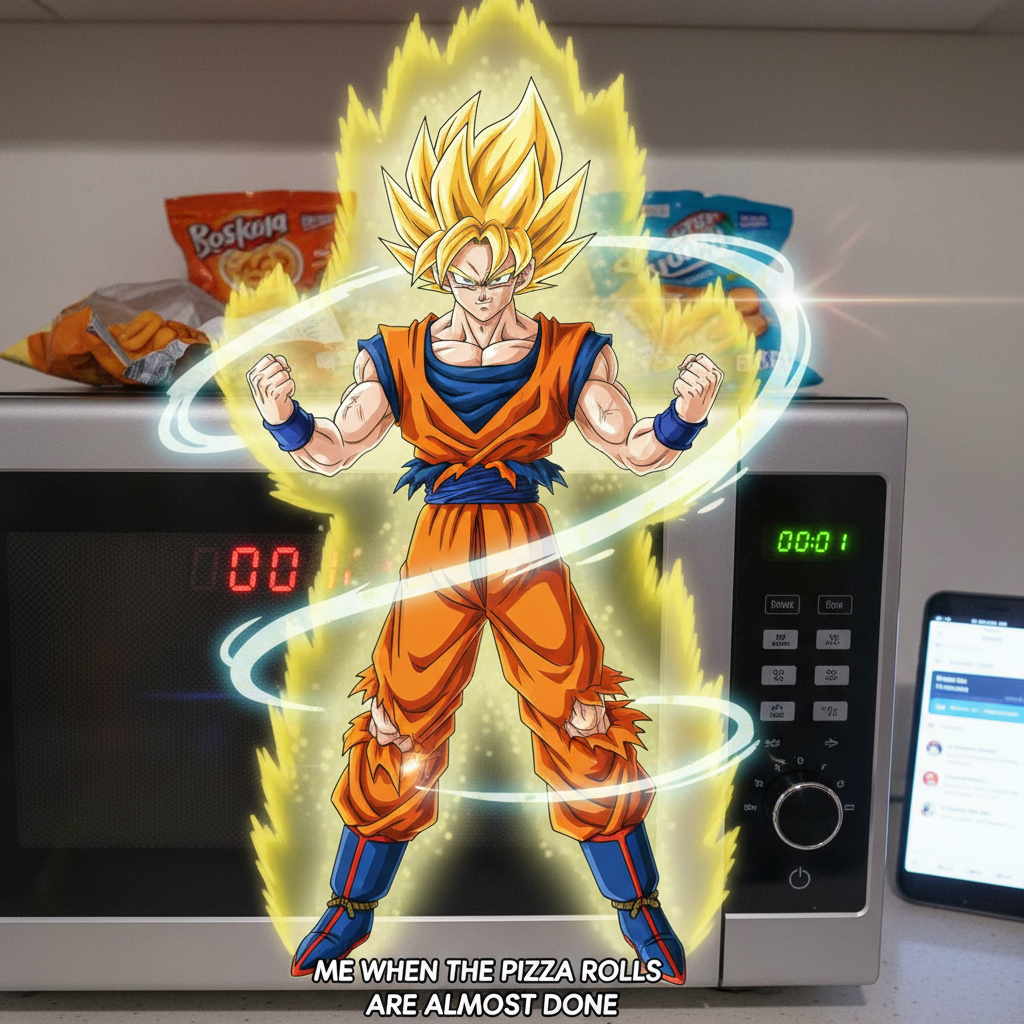 My reaction when the microwave hits 00:01 and I stop it. Pure power. #AnimeIRL