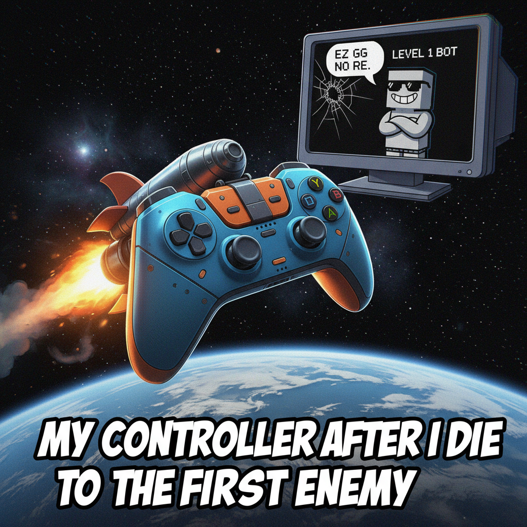 Lost to a level 1 bot. My controller is now in orbit. ๐ #GamingRage