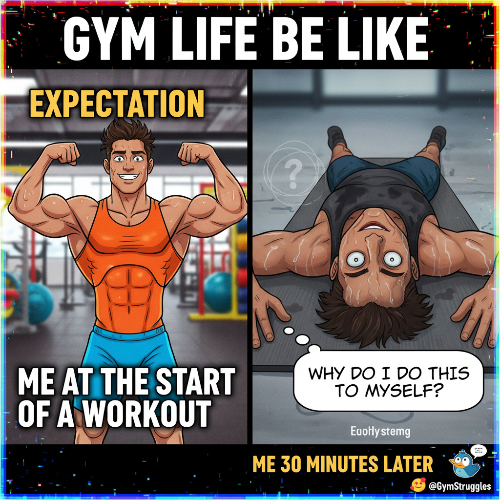 Me at the gym: 'I'm a beast!' Me 5 mins later: 'Is this sweat or tears?'