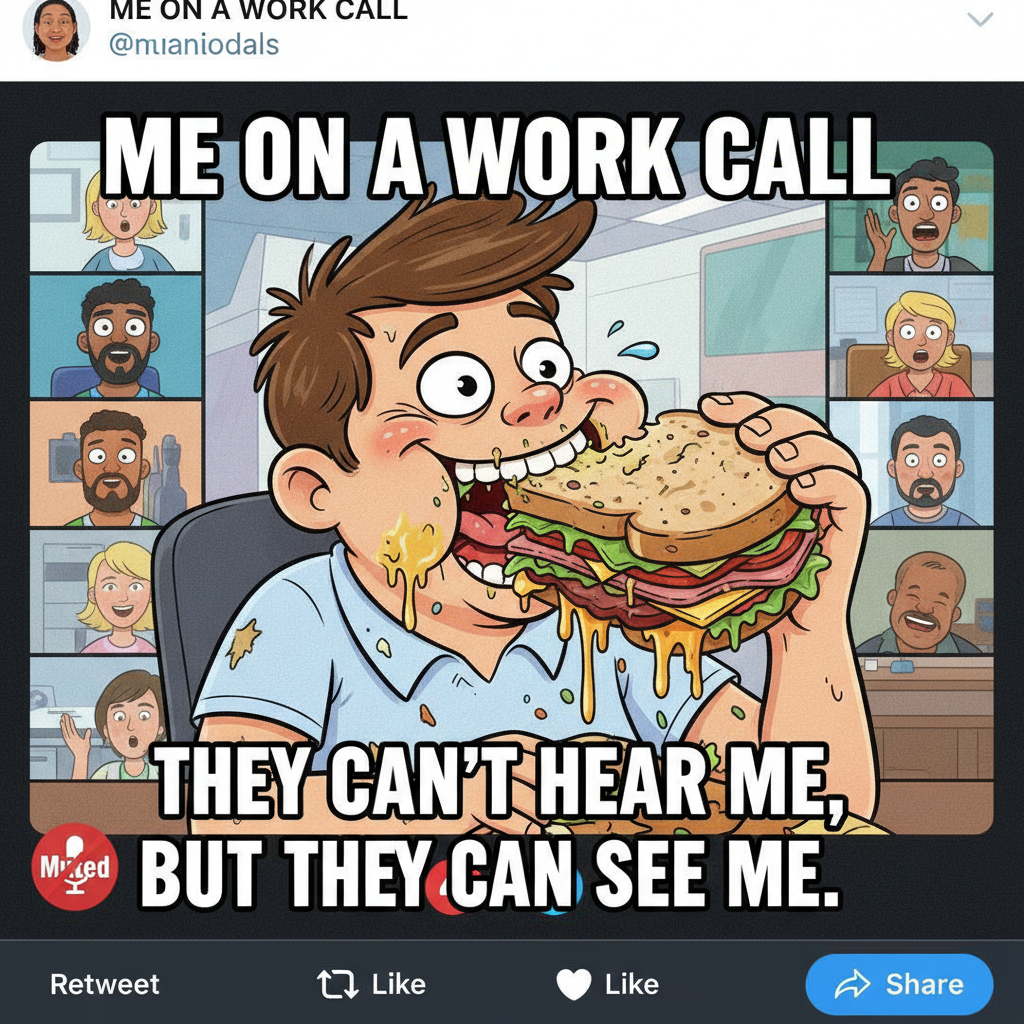 My mic was off for 10 mins but my camera was on for my entire lunch. Zoom life.