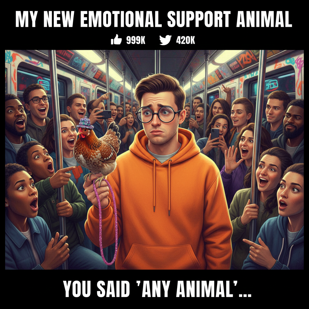 My public transport adventure today involved a chicken. A whole chicken. On a leash.