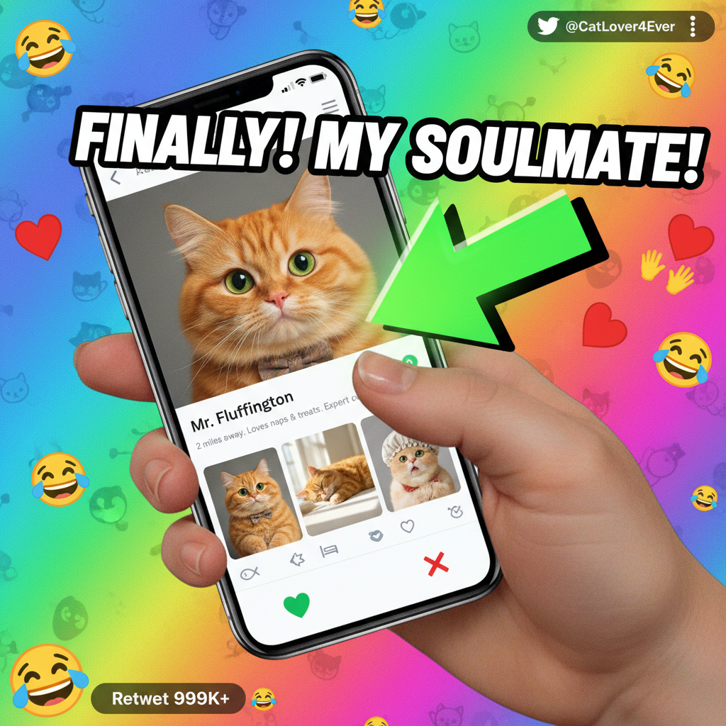 Matched with someone who only posts pics of their cat. I'm okay with this. Cat's cute.