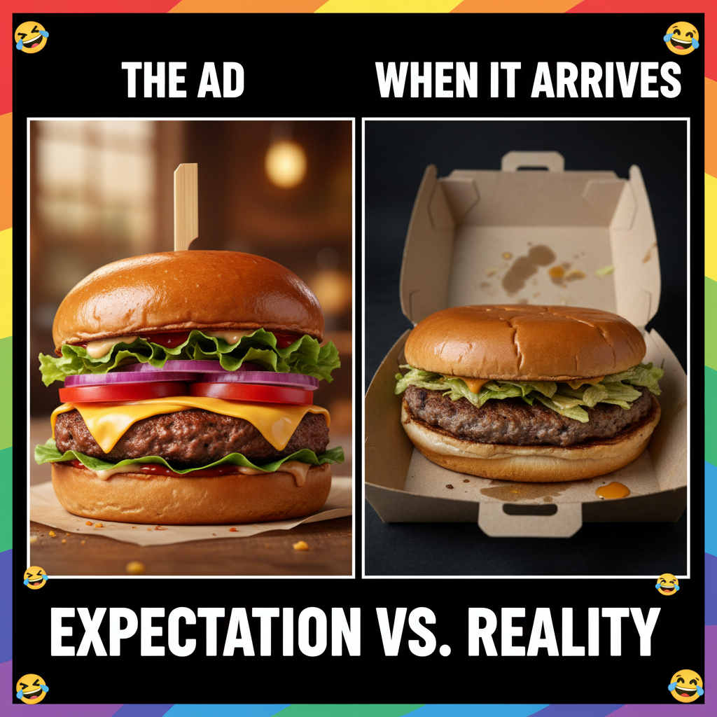 Ordered a gourmet burger. Got a sad patty between two pieces of cardboard. 0/10.