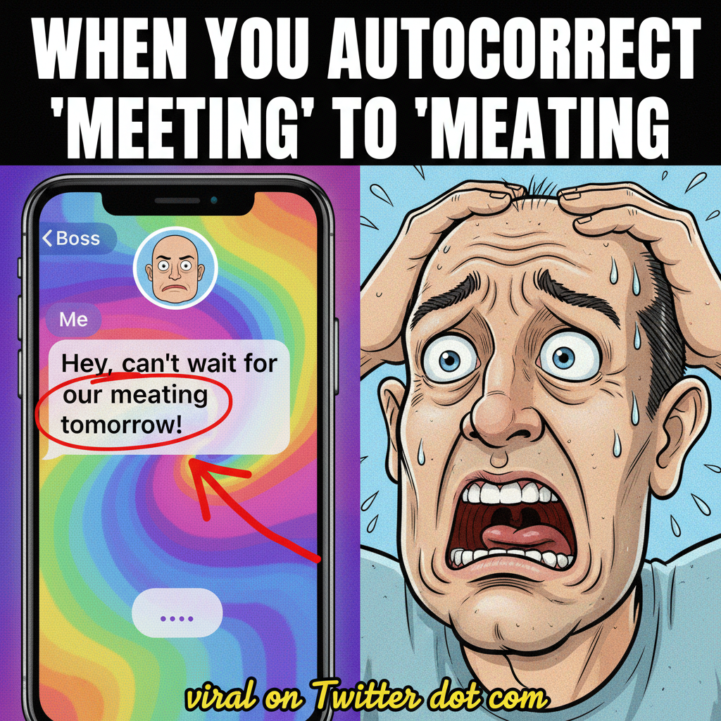 Autocorrect just changed 'meeting' to 'meating'. My boss thinks I'm a cannibal. Send help.