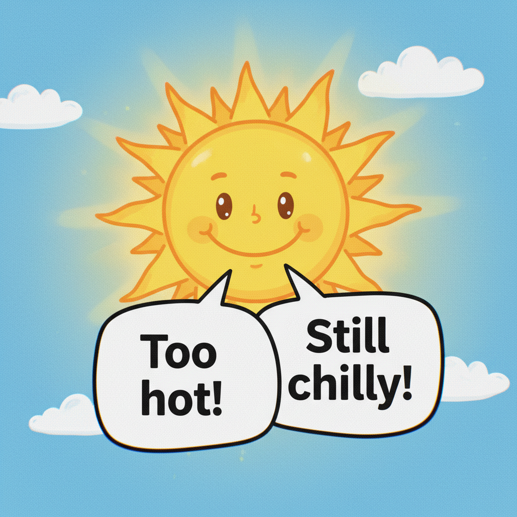 It's 70 degrees and sunny. Someone, somewhere, is still complaining it's too hot/cold.