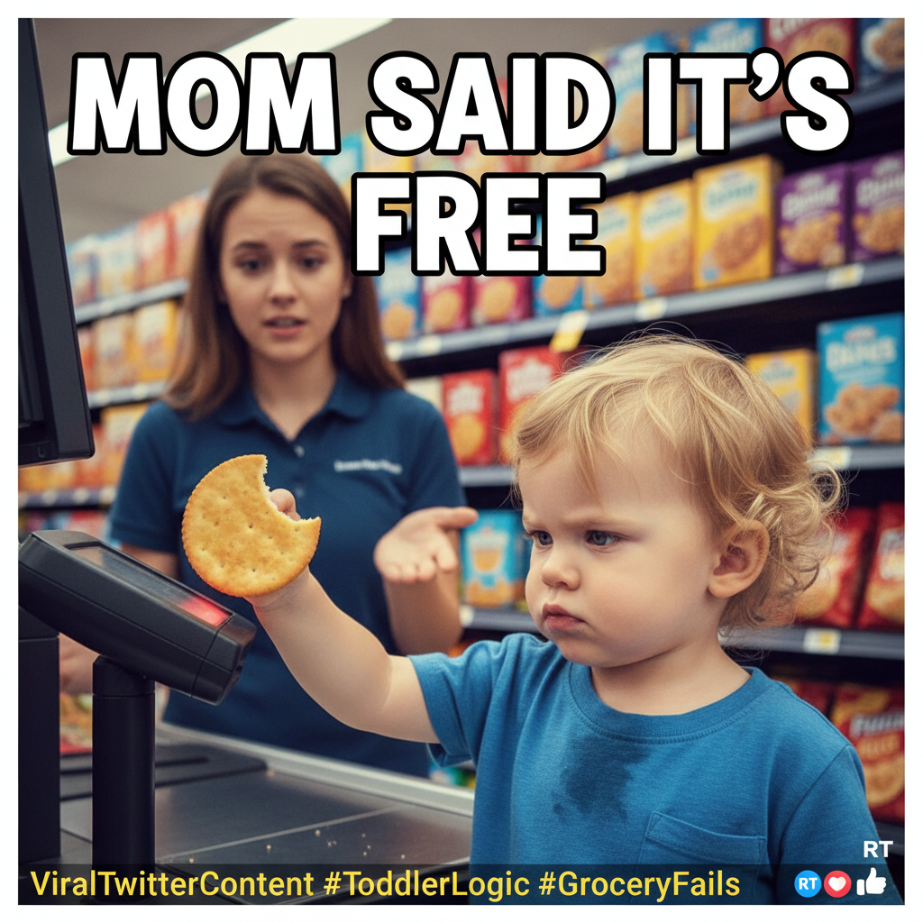 My toddler just tried to pay for groceries with a half-eaten cracker. Send help.