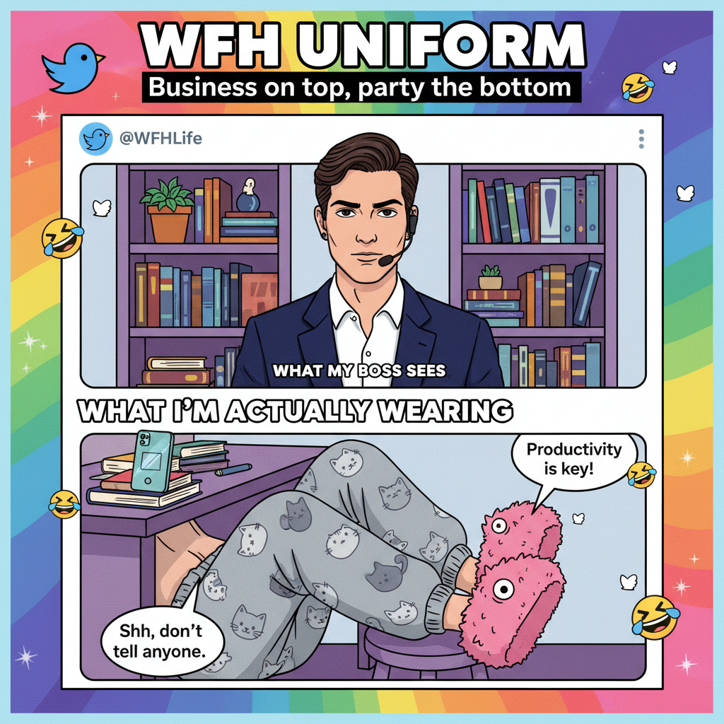 Wore sweatpants to a 'virtual' meeting. My webcam angle is my secret weapon.