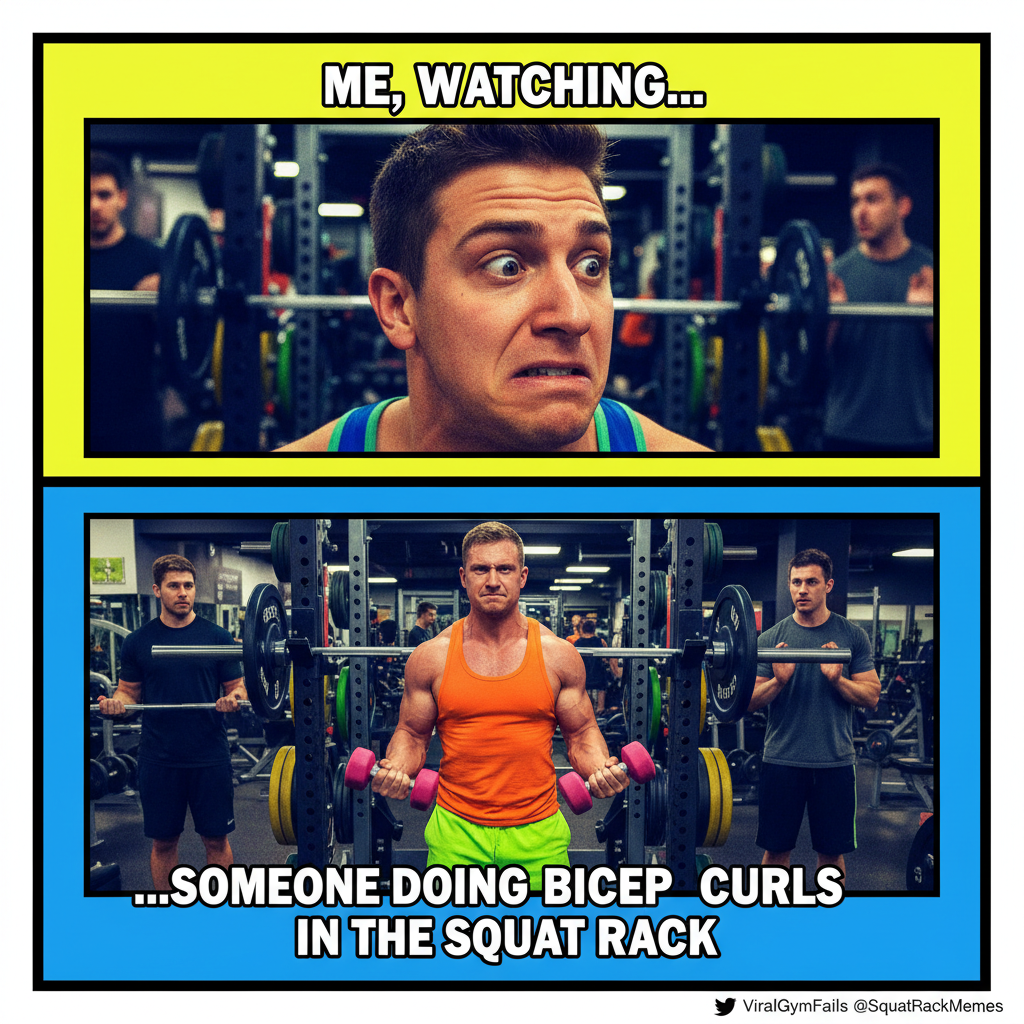 Just saw someone curling in the squat rack. The gym gods are weeping.