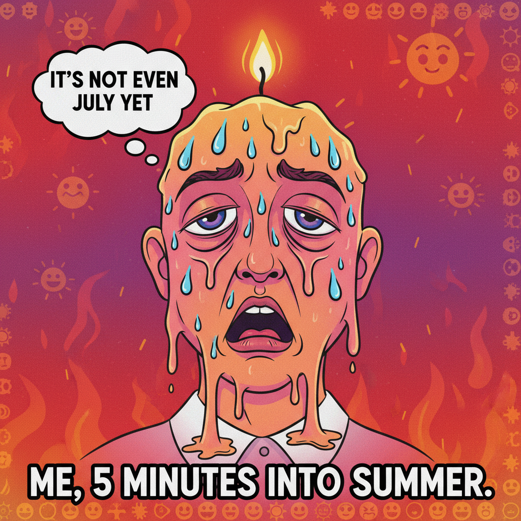 It's 70 degrees but feels like 100. My body is just a soup now.