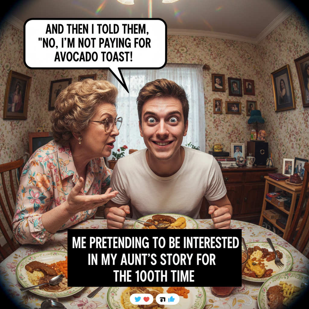 Aunt Carol asking about my life choices at Thanksgiving: a tradition unlike any other.