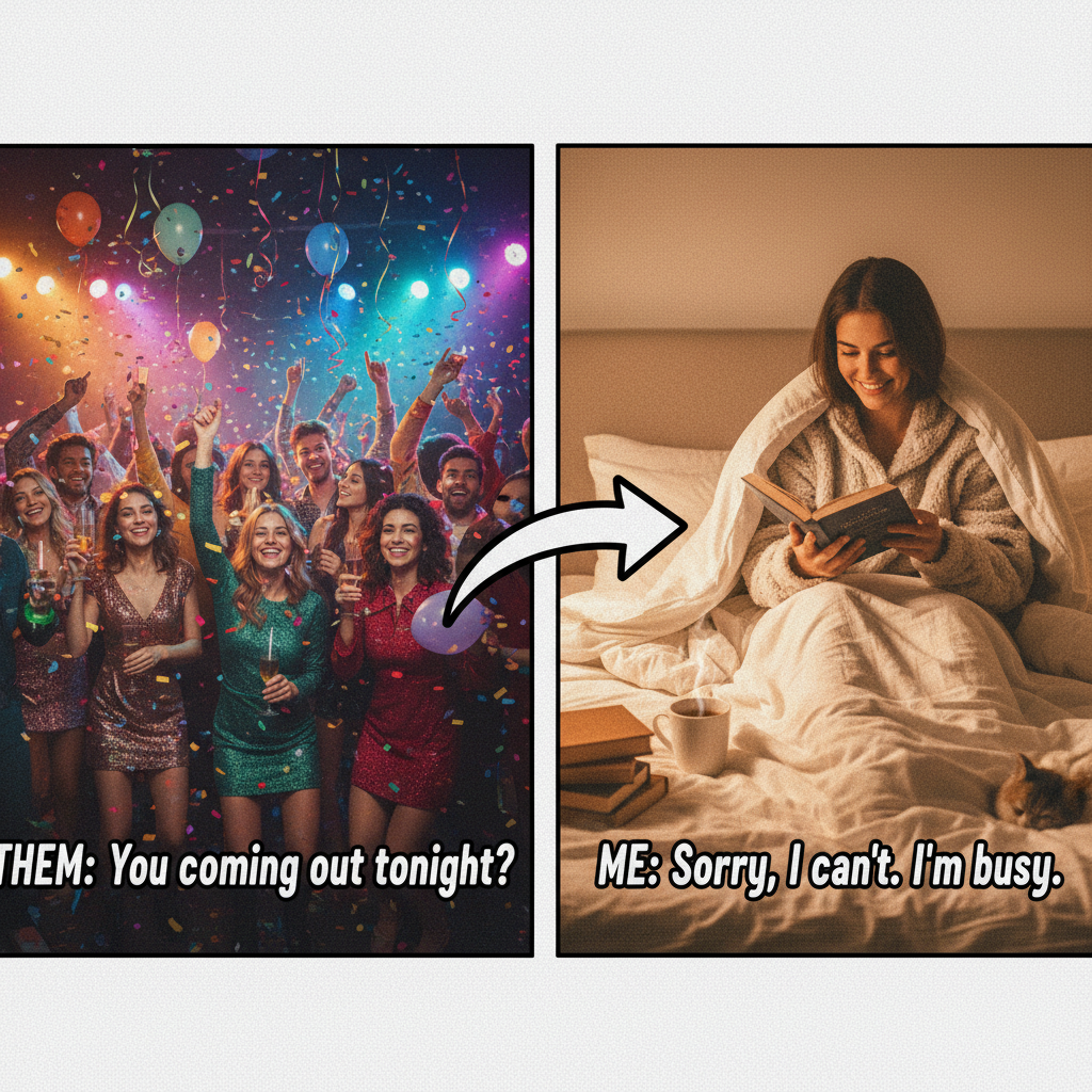 Extrovert: 'Let's go out!' Introvert: *already in bed by 8 PM* #introvertproblems