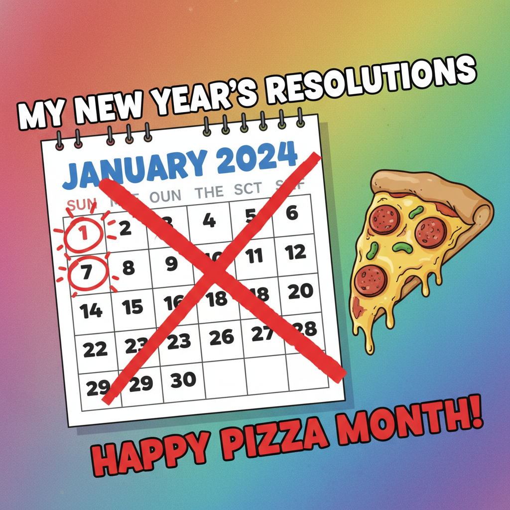My New Year's resolution lasted exactly 3 days. Send pizza, not judgment. #NYE