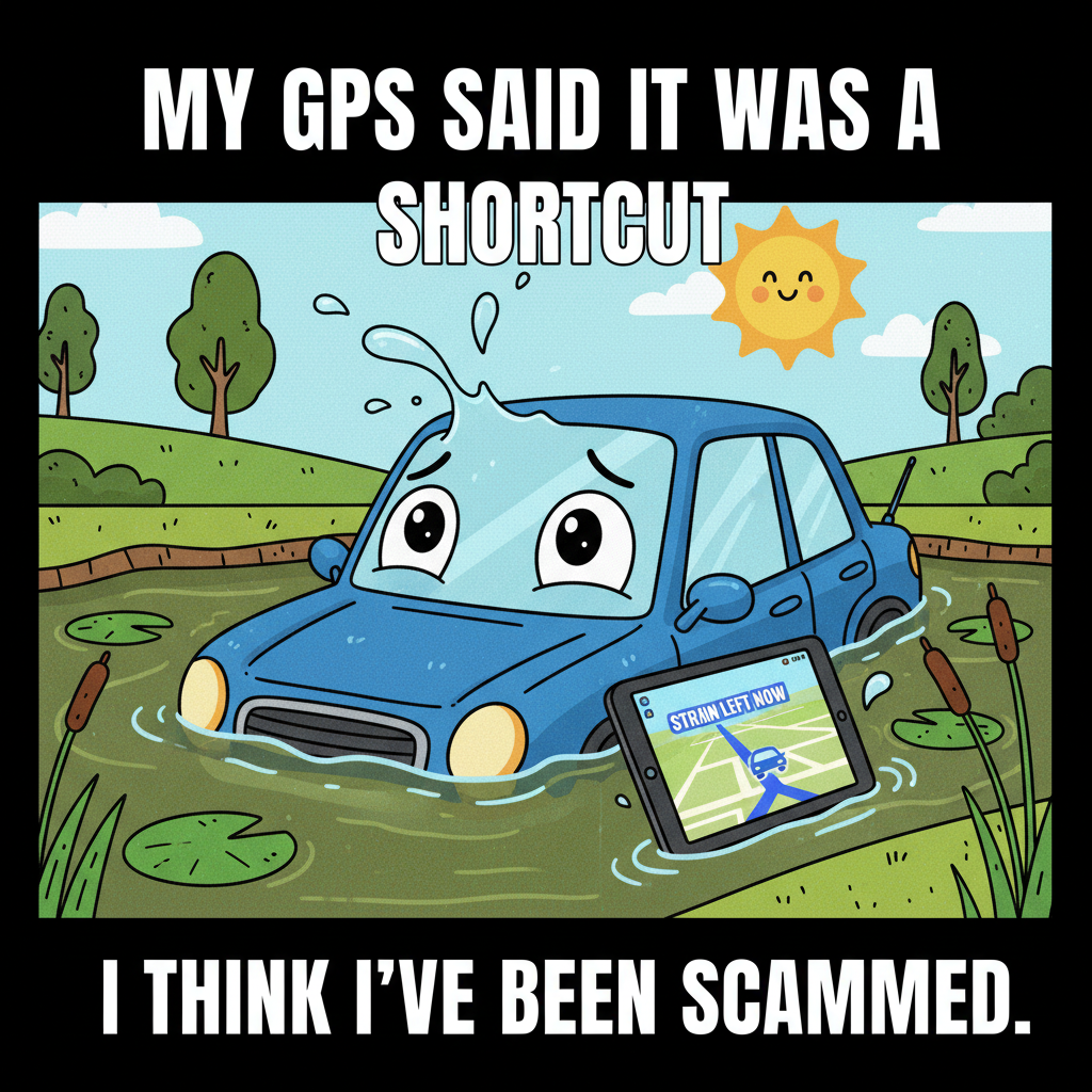 GPS told me to turn left. Into a lake. My car is now a submarine.