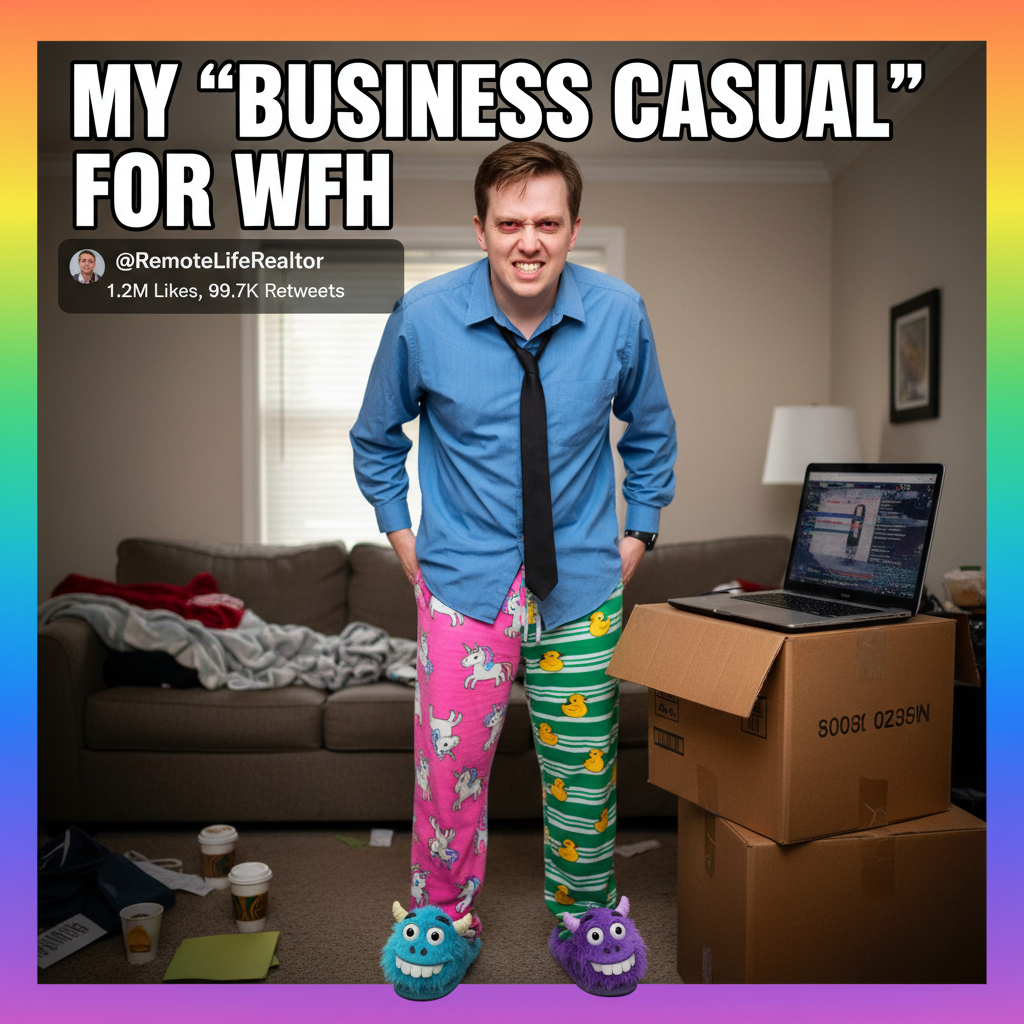 My 'work from home' uniform is 70% pajamas, 30% existential dread.