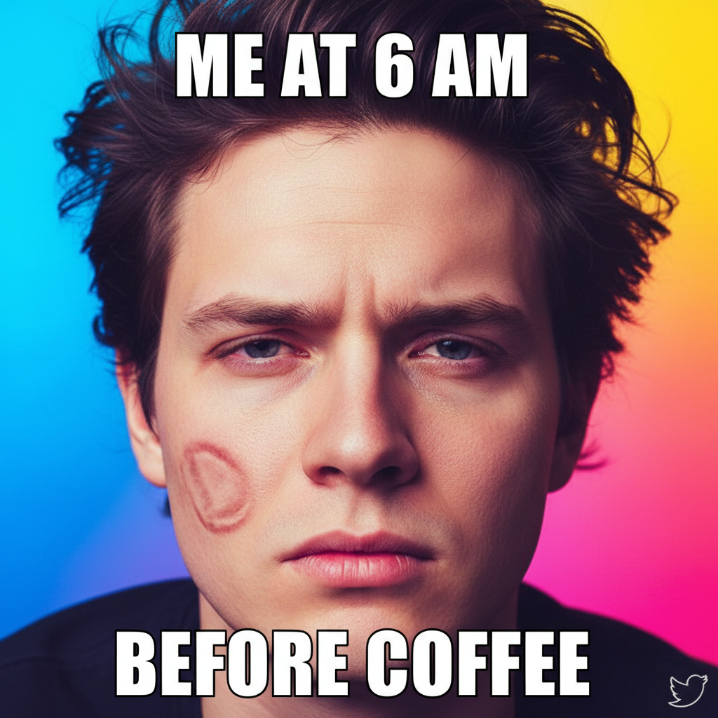 My face when the alarm goes off on Monday morning. Send coffee. And maybe a vacation.