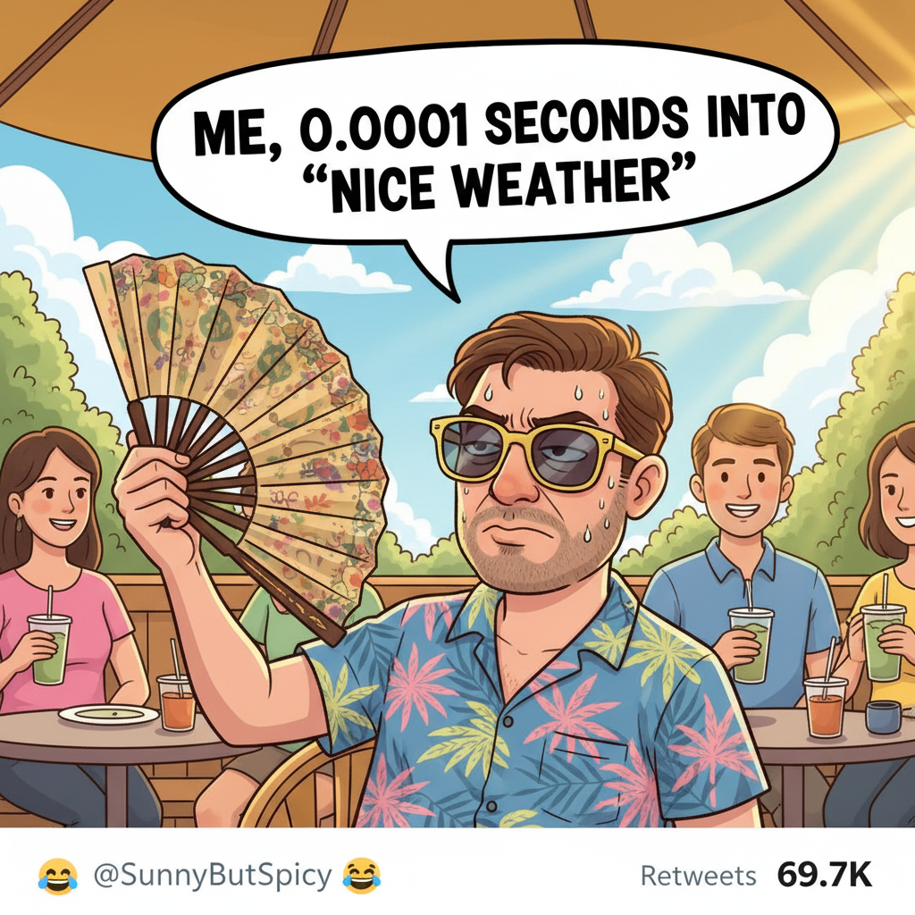 It's 70 degrees and sunny, but I'm still complaining it's 'too hot'. I am my own microclimate.