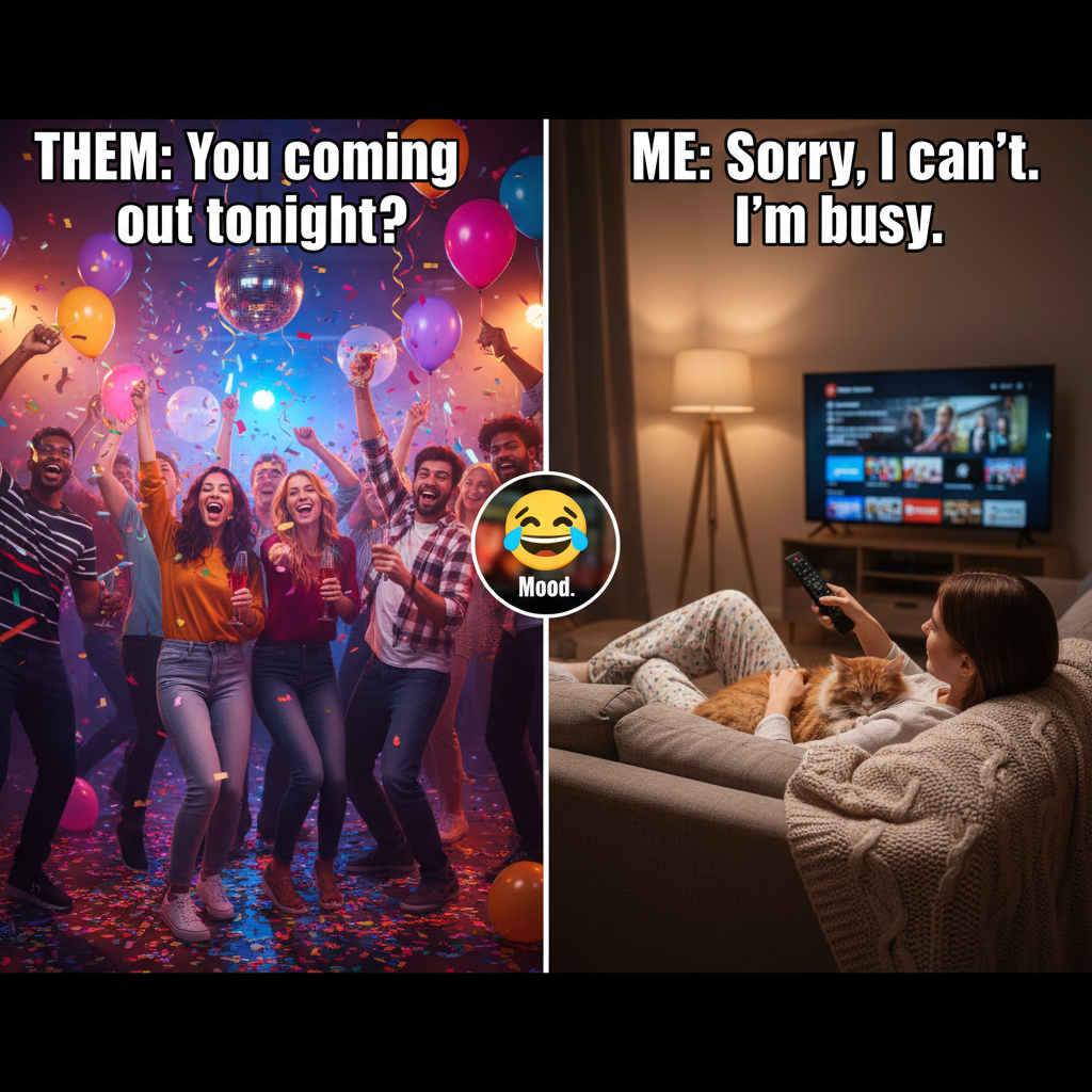 Friday night plans: wild party. Friday night reality: wild party with my cat and Netflix.