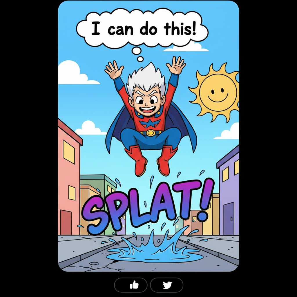 Me trying to use anime logic in real life: 'I can definitely jump that gap!' *splat*