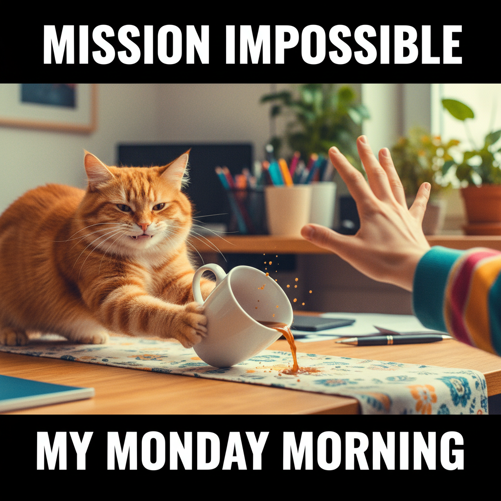 My pet just stared into my soul while slowly pushing my coffee off the table. I still love them. #PetLife