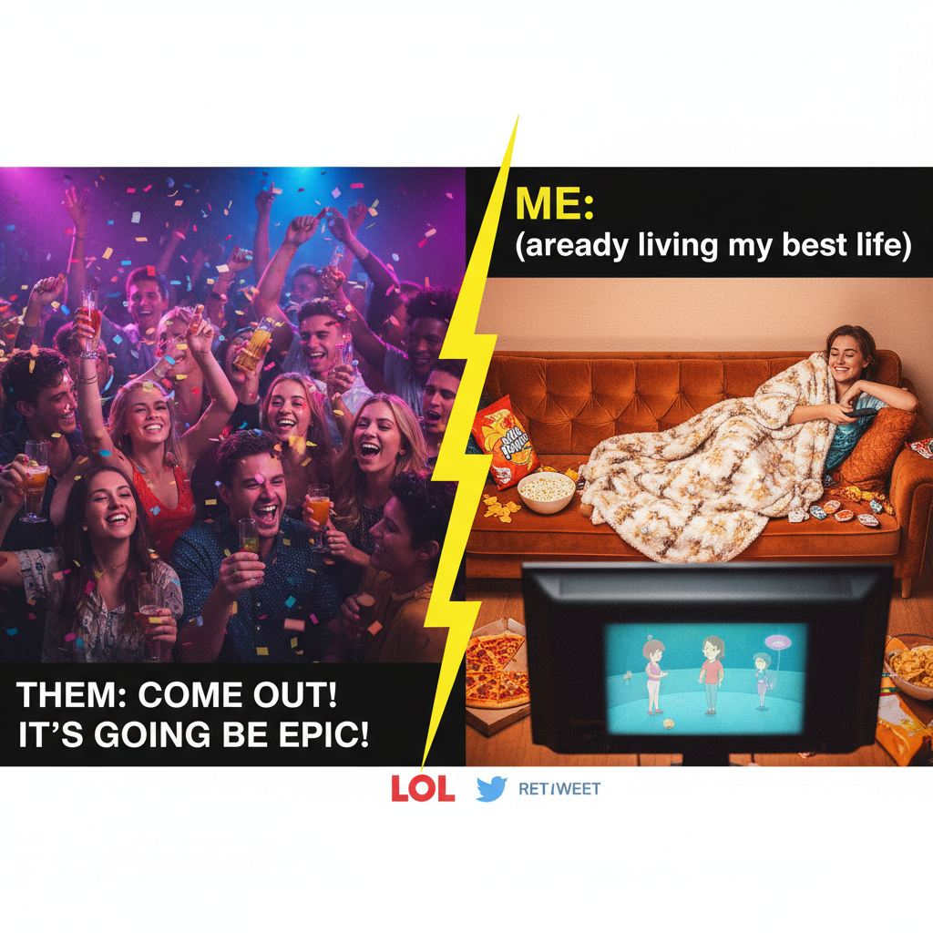 Friday night plans: wild party. Friday night reality: wild party (of one, with snacks & Netflix). #FridayVibes