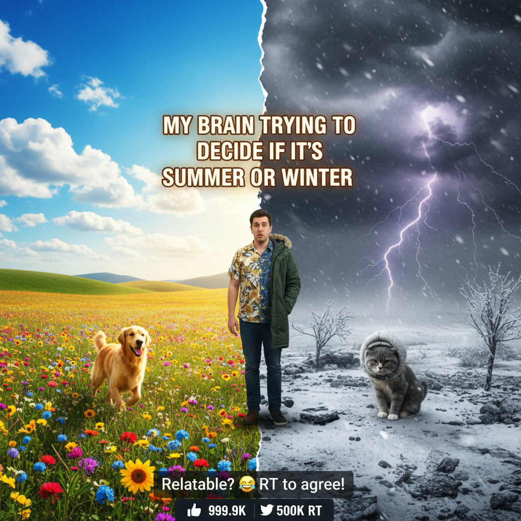 It's 75° and sunny but also hailing and snowing. Pick a struggle, Mother Nature. #WeatherChaos