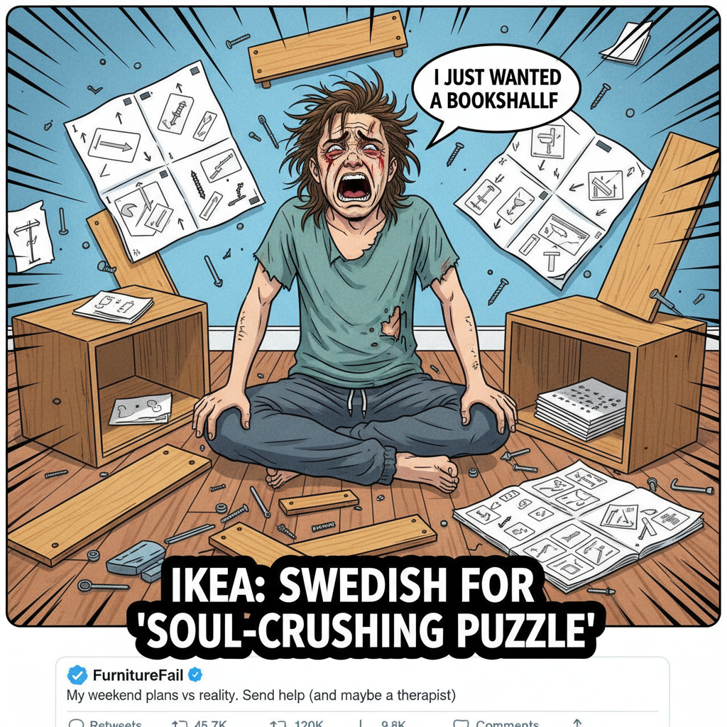 Just spent 3 hours trying to assemble IKEA furniture. Adulting is a scam.