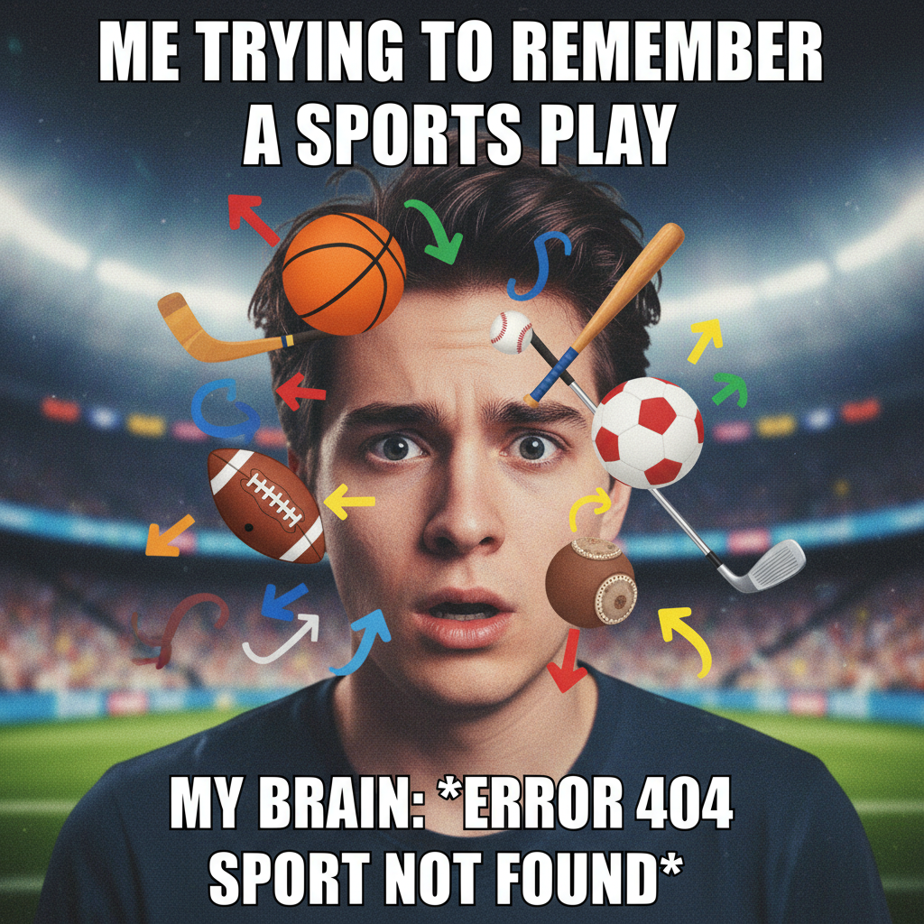 My brain trying to remember plays after watching 5 mins of sports highlights