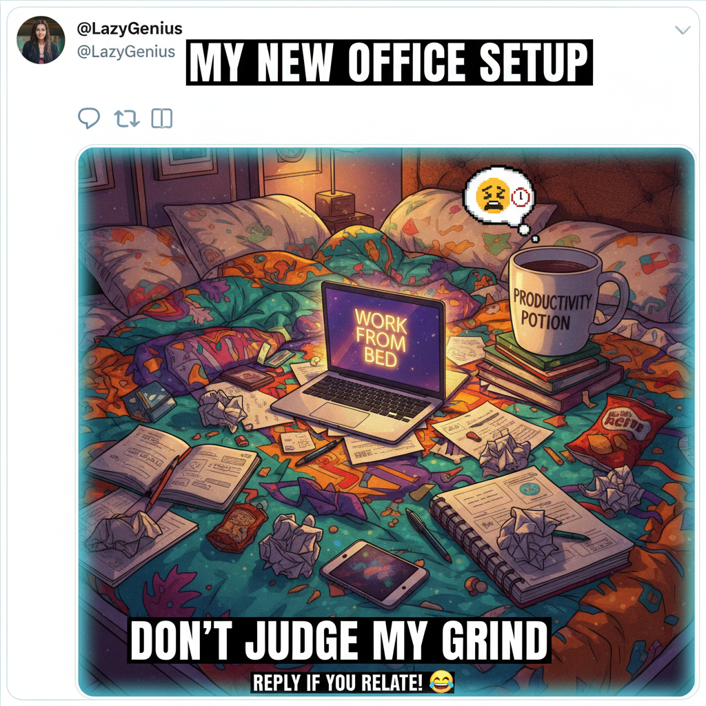 My WFH 'office' is just my bed with a laptop precariously balanced. It's fine.