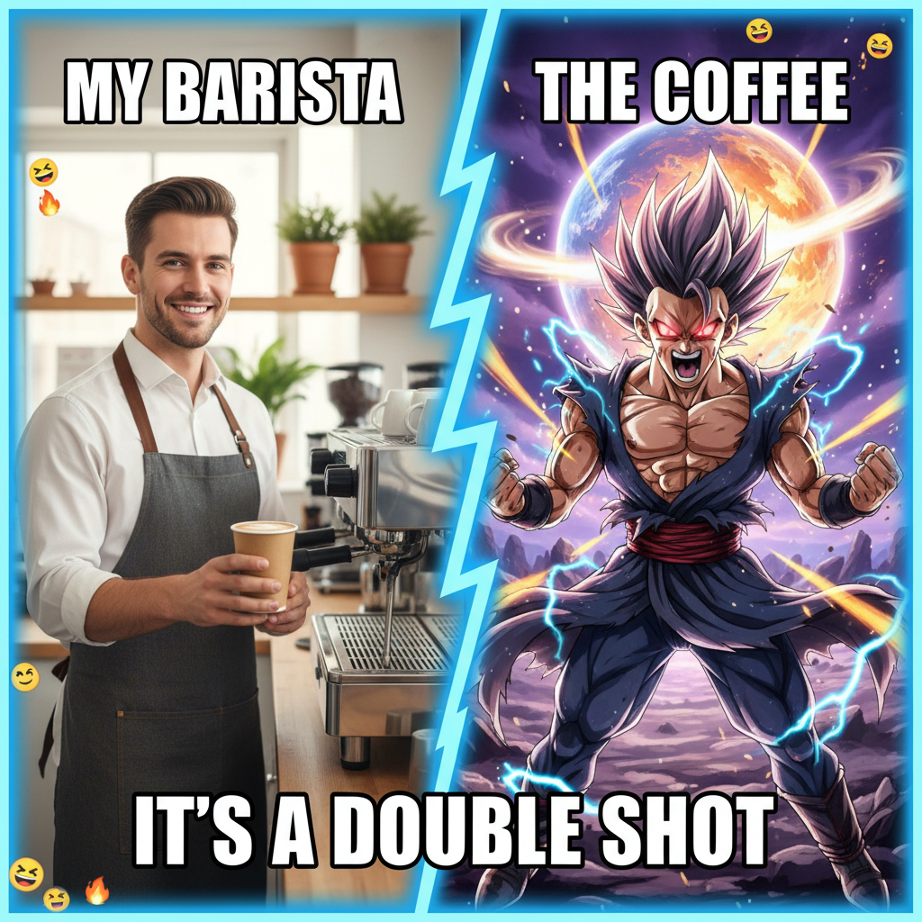 When the barista calls your name and you respond with an anime battle cry.