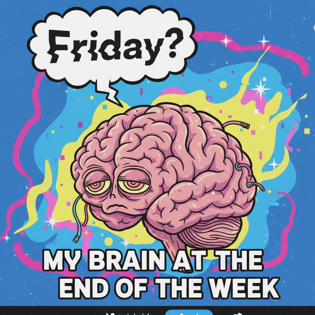 My brain on Monday mornings: 'Is it Friday yet?'