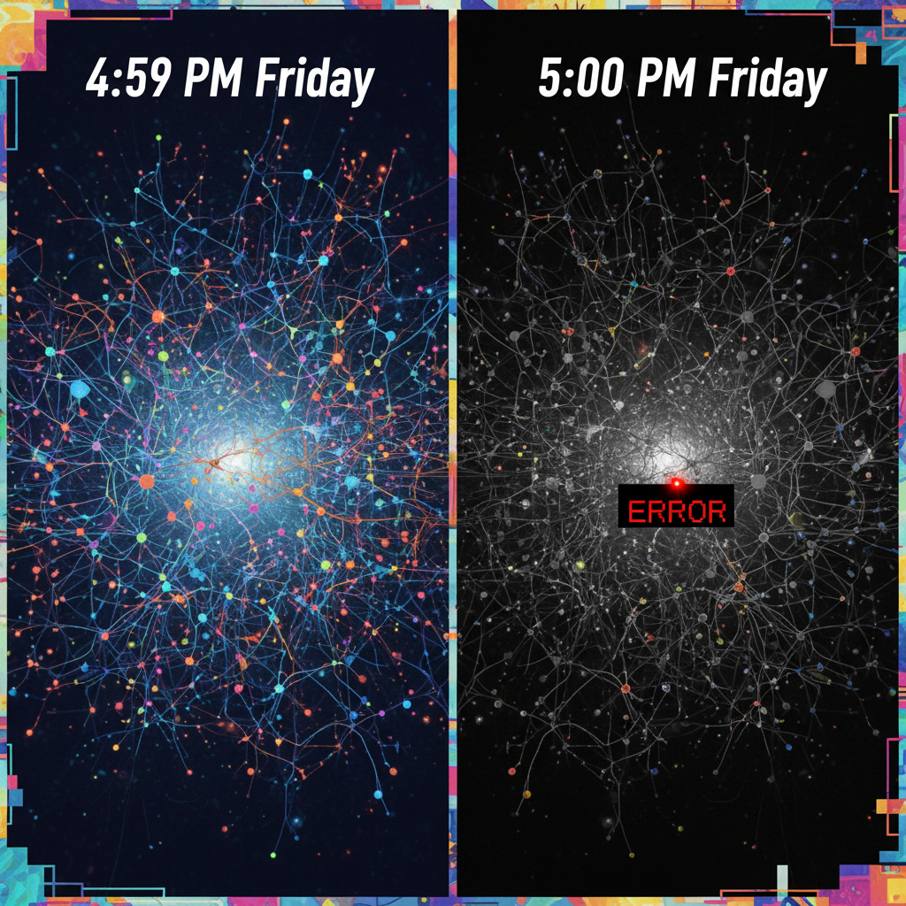 My brain cells at 4:59 PM on a Friday vs. 5:00 PM