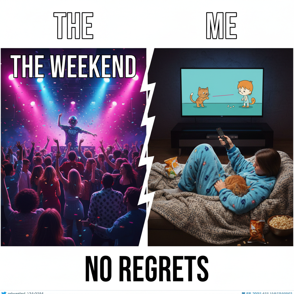 Friday night plans: Clubbing. Friday night reality: PJs and Netflix by 8 PM.
