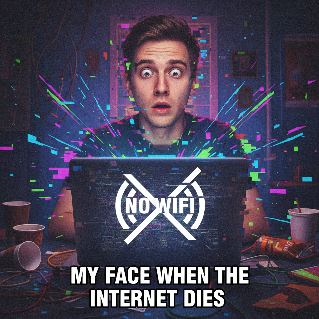 The wifi went down. My entire personality just glitched out of existence.