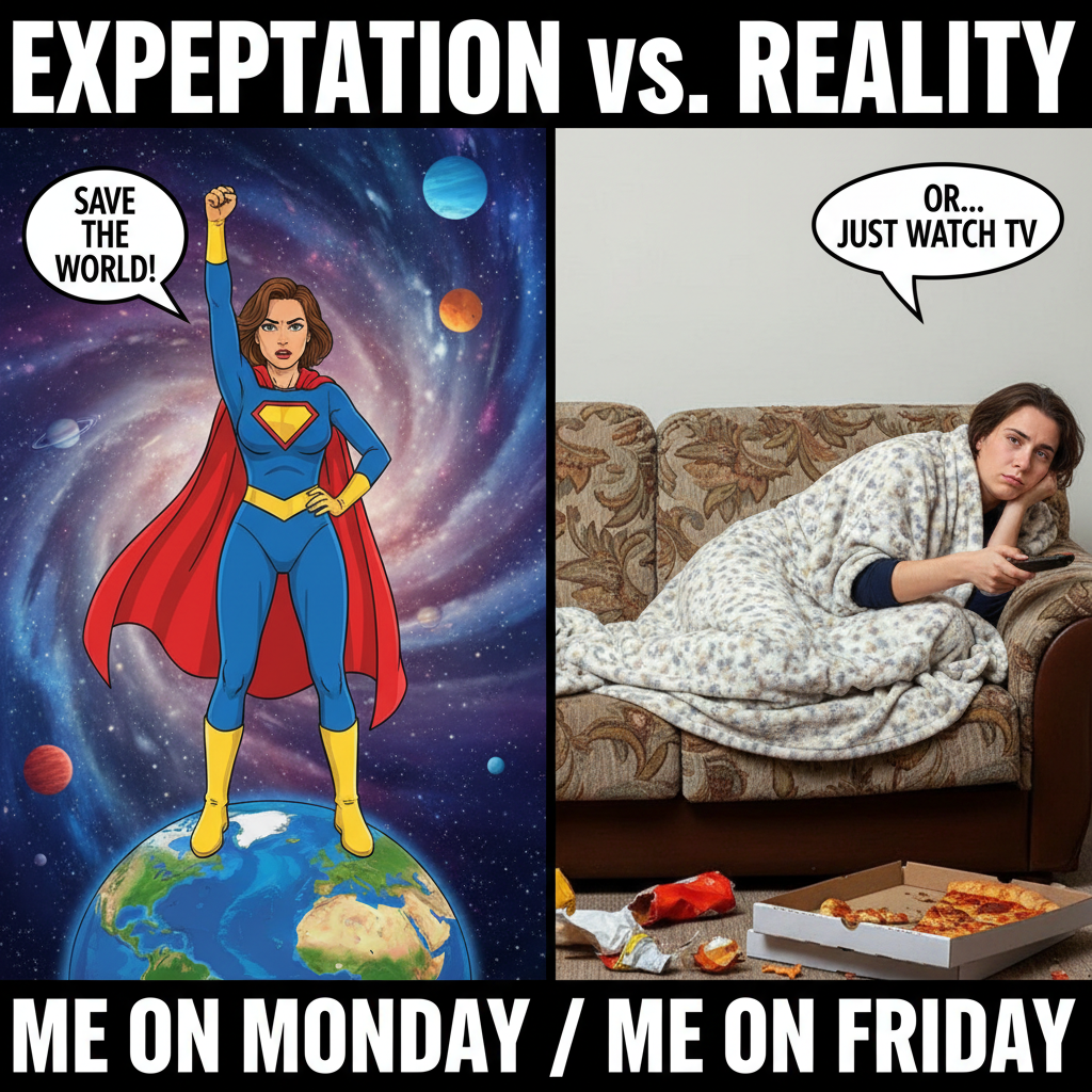 My Friday night plans: World domination. My Friday night reality: Domination of the couch.