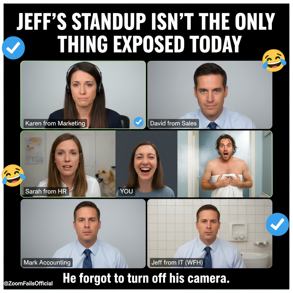 My coworker just walked into my Zoom call wearing a towel. WFH is wild.