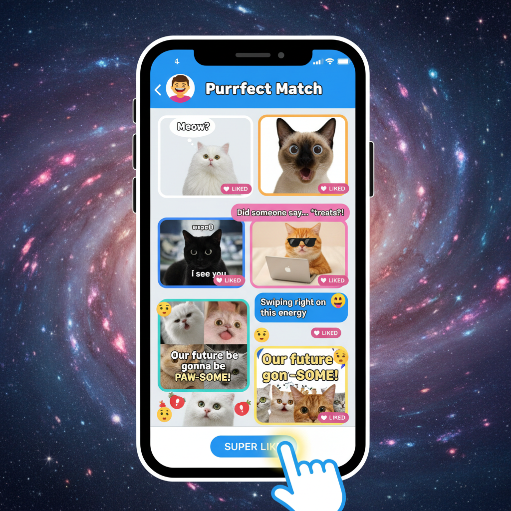 Matched with someone who only sends cat memes. Is this a red flag or my soulmate?