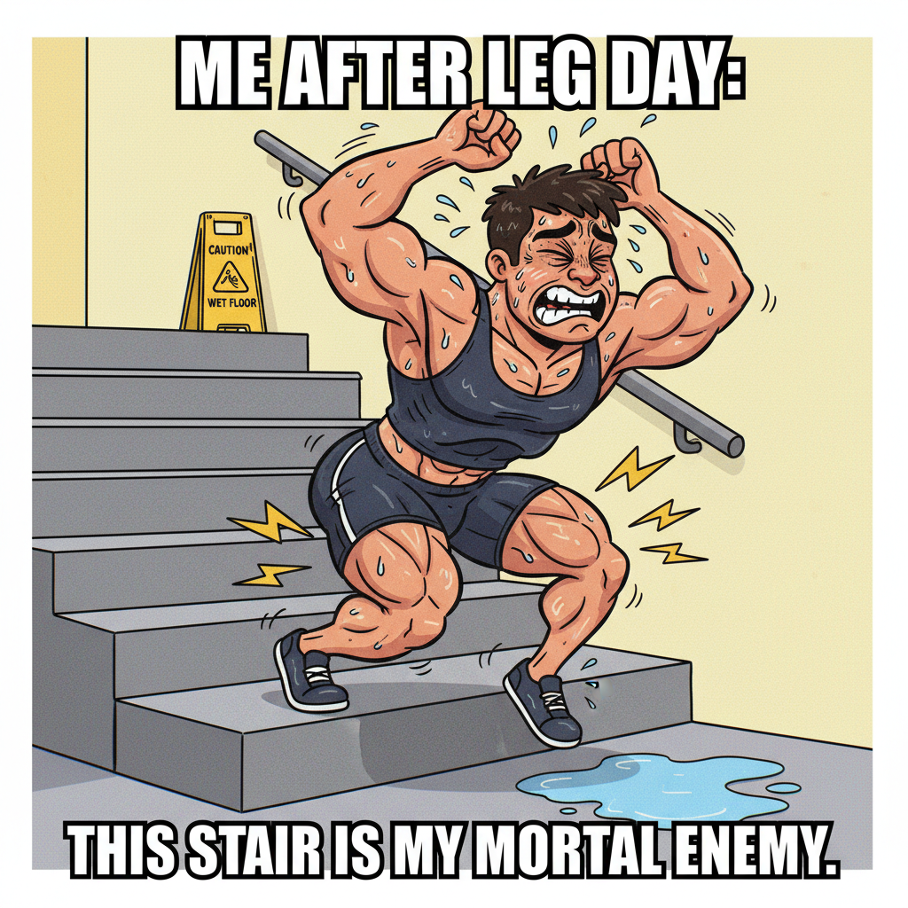 Leg day: where my will to live goes to die, then gets resurrected as pure soreness.