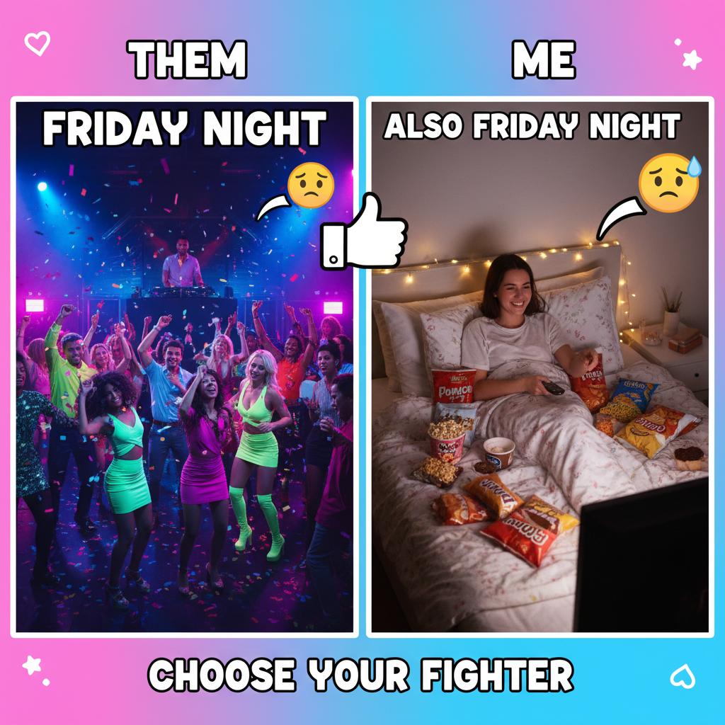 Friday night plans: wild adventures. Friday night reality: wild adventures... in my bed.