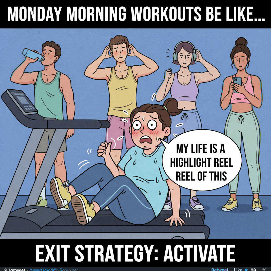 When you try to look cool at the gym but forget how to use the treadmill. #GymLife