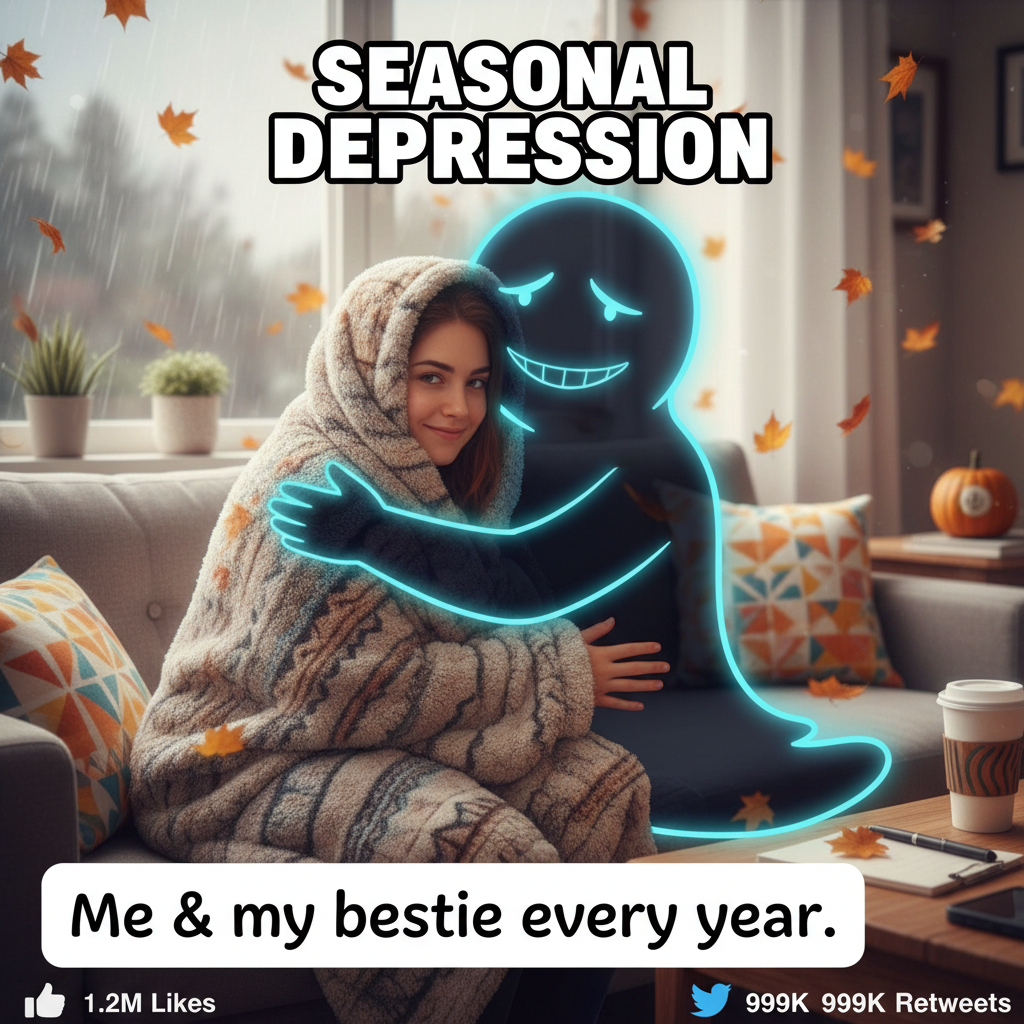 My therapist told me to embrace my feelings. So I hugged my seasonal depression.