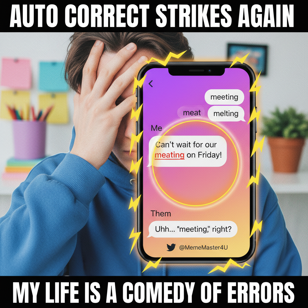 Autocorrect just changed 'meeting' to 'meating.' My boss is gonna love this.